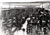 Woollen cloth weaving machinery, Greenland Mills, c1900
