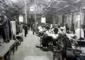 Mixing shop at Spencer Moulton rubber works 1918