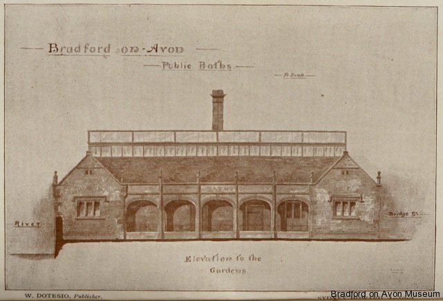 drawing of projected baths building