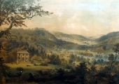 Limpley Stoke valley, lithograph by Elizabeth Tackle