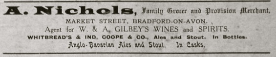 Albert Nichols, grocer, wine merchant, Bradford on Avon 1911