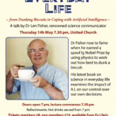 Poster advertising the talk 'Science in Everyday Life' by Dr Len Fisher