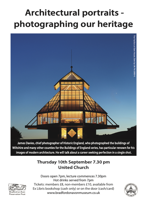 Poster for the final talk of 2026: Architectural portraits - photographing our heritage.